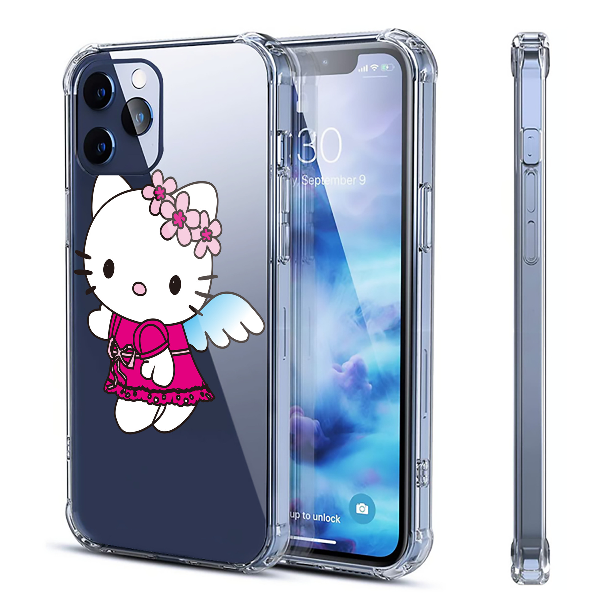 （画像用） Hello Kitty ハローキティ 【iPhone 12シリーズ対応】透明スマホケース（クリアソフトケース）